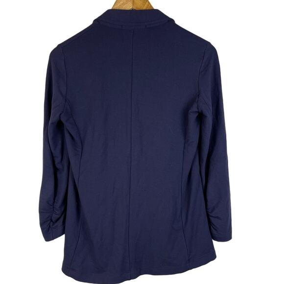 Theory 3/4 Sleeve Buttery Soft Modal Navy Single Button Blazer Size‎ Small - Picture 2 of 10